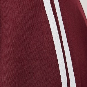 Sport Rest Contrast Side Stripes Pleated Front Solid Color Slant Hip Pockets Pants