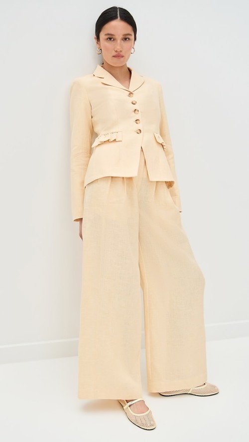 Sample Daily Pleated Front Solid Color Hook-And-Eye Closures At Waist Casual Pants