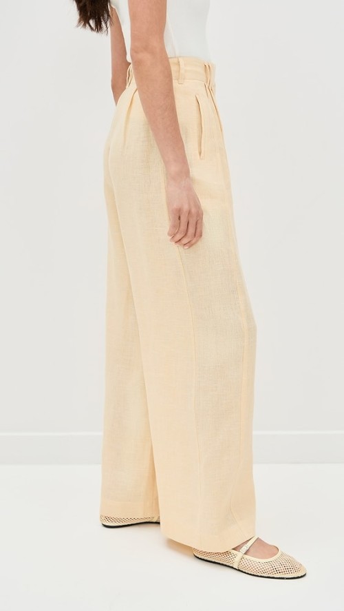 Sample Daily Pleated Front Solid Color Hook-And-Eye Closures At Waist Casual Pants