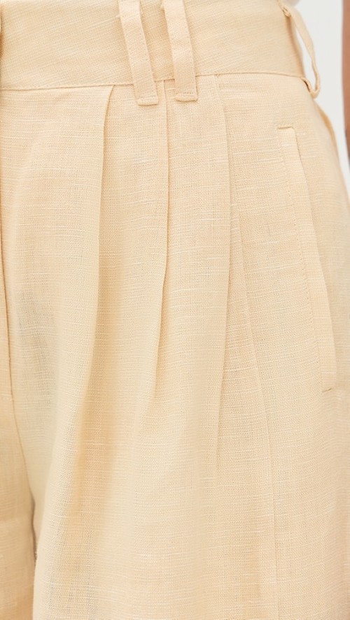 Sample Daily Pleated Front Solid Color Hook-And-Eye Closures At Waist Casual Pants
