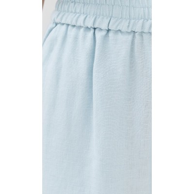 Casual Sample Pleated Waist Button Closure Slant Hip Pockets Solid Color Rest Pants