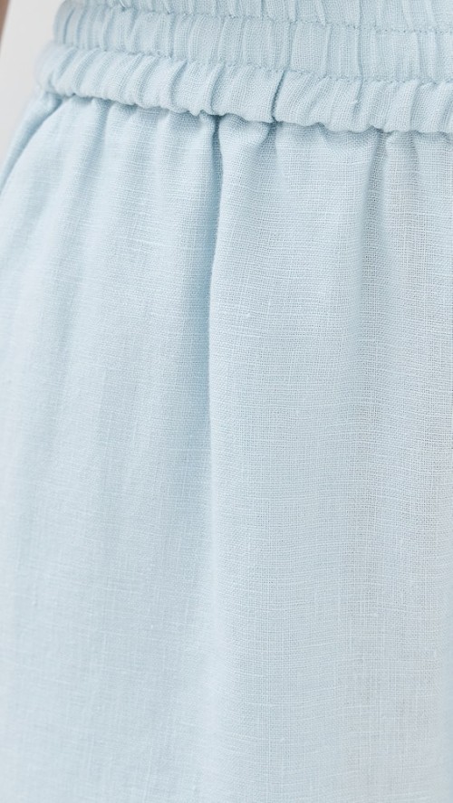 Casual Sample Pleated Waist Button Closure Slant Hip Pockets Solid Color Rest Pants