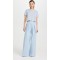 Casual Sample Pleated Waist Button Closure Slant Hip Pockets Solid Color Rest Pants