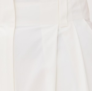 Sample Casual Pleated Paper Bag Waist Slant Hip Pockets Solid Color Rest Pants