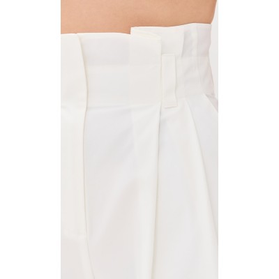 Sample Casual Pleated Paper Bag Waist Slant Hip Pockets Solid Color Rest Pants