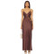 Alluring Chic Slinky Elegant Satin-finished High quality Woman's Cut out Long Dress