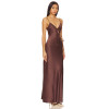 Alluring Chic Slinky Elegant Satin-finished High quality Woman's Cut out Long Dress