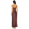 Alluring Chic Slinky Elegant Satin-finished High quality Woman's Cut out Long Dress