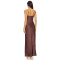 Alluring Chic Slinky Elegant Satin-finished High quality Woman's Cut out Long Dress