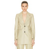 Sleek Tailored Minimalist Luxury Structured Chic Contemporary Elegant Woman's Leather Blazer