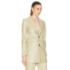 Sleek Tailored Minimalist Luxury Structured Chic Contemporary Elegant Woman's Leather Blazer