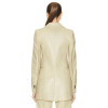 Sleek Tailored Minimalist Luxury Structured Chic Contemporary Elegant Woman's Leather Blazer