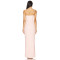 Hot Sale Fashionable Medium Weight Lace Pink Jacquard Open Back Halter Slit Long Dress