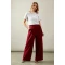 Sport Sample Self-Tie Belt High-Waist Side Pockets Solid Color Casual Pants