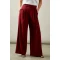 Sport Sample Self-Tie Belt High-Waist Side Pockets Solid Color Casual Pants