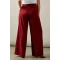 Sport Sample Self-Tie Belt High-Waist Side Pockets Solid Color Casual Pants