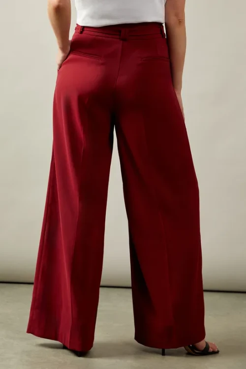 Sport Sample Self-Tie Belt High-Waist Side Pockets Solid Color Casual Pants