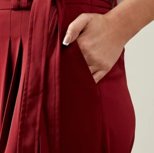 Sport Sample Self-Tie Belt High-Waist Side Pockets Solid Color Casual Pants