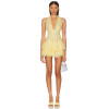 2025 Fashionable Asymmetric Hem V neckline Halter neckline Backless Woman's Mini Dress