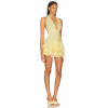 2025 Fashionable Asymmetric Hem V neckline Halter neckline Backless Woman's Mini Dress