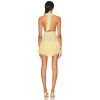 2025 Fashionable Asymmetric Hem V neckline Halter neckline Backless Woman's Mini Dress