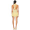 2025 Fashionable Asymmetric Hem V neckline Halter neckline Backless Woman's Mini Dress
