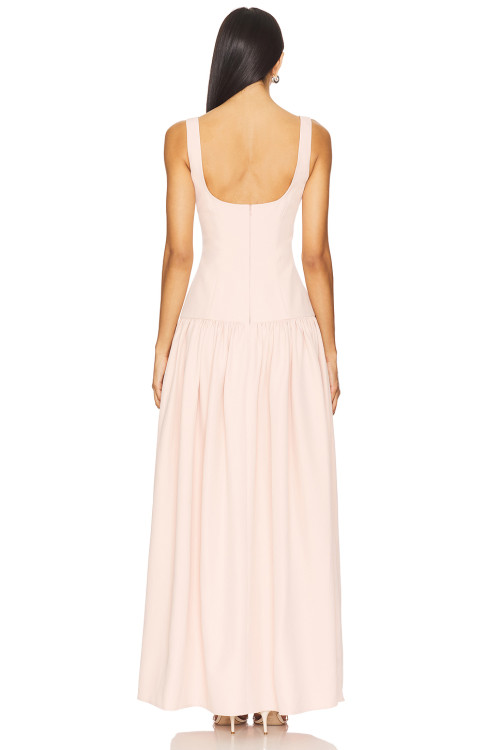 Sweet Elegant Spaghetti Strap Backless Square Neckline Figure Hugging Pink Floor Length Dress