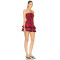 2025 New Fashion Backless Sleeveless Gathering Halter neckline Woman's Mini Dress