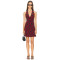 Stylish Backelss High quality Embroidery Halter V neckline Sexy Woman's Mini Dress