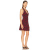 Stylish Backelss High quality Embroidery Halter V neckline Sexy Woman's Mini Dress