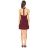 Stylish Backelss High quality Embroidery Halter V neckline Sexy Woman's Mini Dress