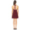 Stylish Backelss High quality Embroidery Halter V neckline Sexy Woman's Mini Dress