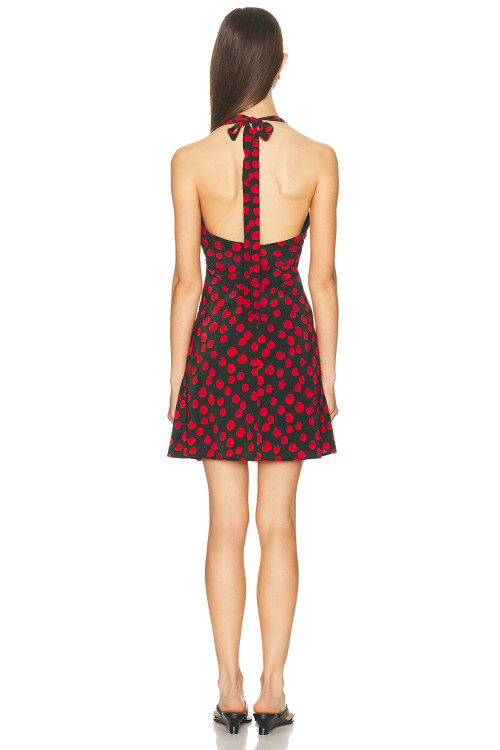 Stylish Backelss High quality Embroidery Halter V neckline Sexy Woman's Mini Dress