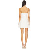 Delicate Beaded Spaghetti Strap Backless Mid Weight Linen Flared White Sweet Mini Dress
