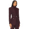 Deep Burgundy Double Breasted Slim Fit Blazer with Buttoned Cuffs and Back Vent