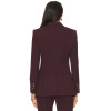 Deep Burgundy Double Breasted Slim Fit Blazer with Buttoned Cuffs and Back Vent