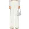 Fashionable Elegant High quality Wide Straight Leg New Fashion Belt Trim Woman's Pants