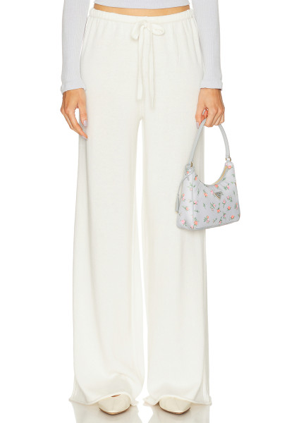 Fashionable Elegant High quality Wide Straight Leg New Fashion Belt Trim Woman's Pants