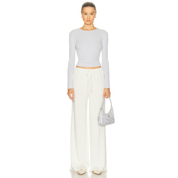 Fashionable Elegant High quality Wide Straight Leg New Fashion Belt Trim Woman's Pants