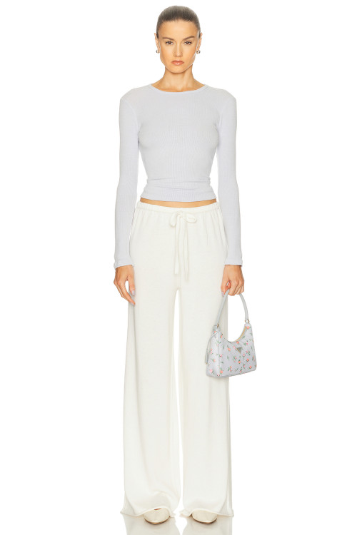 Fashionable Elegant High quality Wide Straight Leg New Fashion Belt Trim Woman's Pants