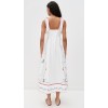 Sample Cute Square Neckline Camisole High Waist Floral Embroidered Casual Dress
