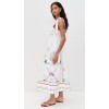 Sample Cute Square Neckline Camisole High Waist Floral Embroidered Casual Dress