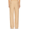 Beige Vertical Striped Wide Leg Casual Drawstring Waist Back Pockets Pants