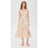 Elegant Sweetheart Neckline Sleeveless Elastic Shoulder Straps Open Back Floral Print Dress