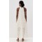 Elegant Halter Neckline Sleeveless Mid Waist Embroidered Floral Eyelets Casual Dress