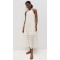 Elegant Halter Neckline Sleeveless Mid Waist Embroidered Floral Eyelets Casual Dress