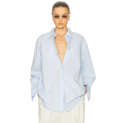 2025 Fashionable Custom Logo High quality New Design V neckline Hot sale Woman's Blouses