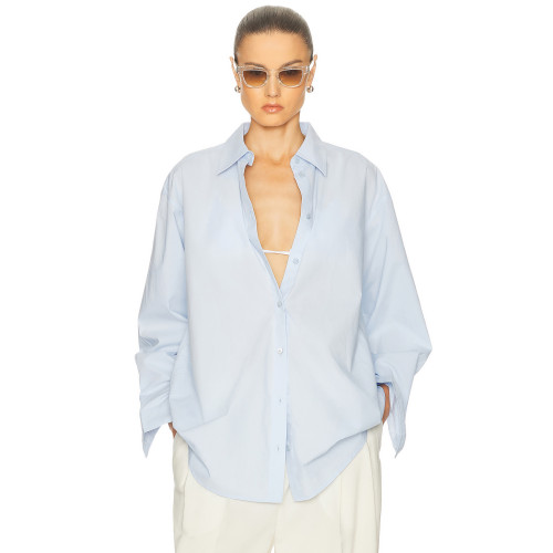 2025 Fashionable Custom Logo High quality New Design V neckline Hot sale Woman's Blouses
