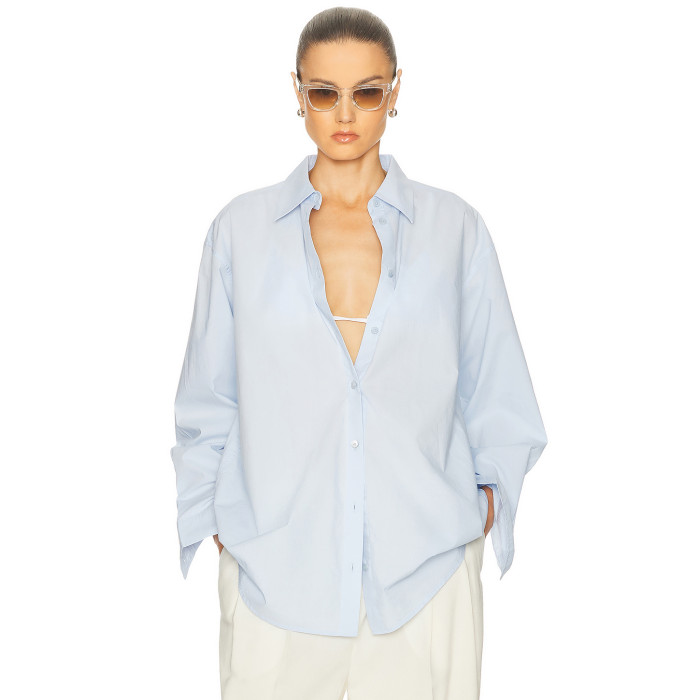 2025 Fashionable Custom Logo High quality New Design V neckline Hot sale Woman's Blouses