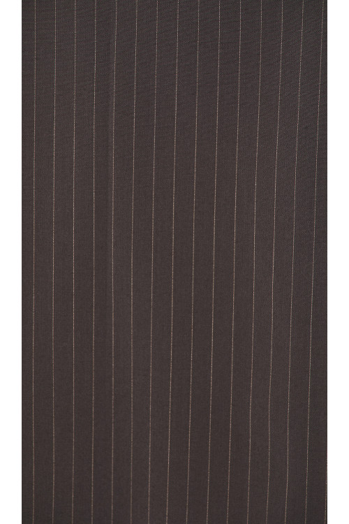 Dark Brown Vertical Striped Wide Leg Pants with Drawstring Waist Back Pocket Design